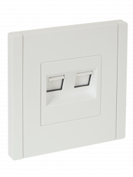 FORTE&PIANO Розетка двойная RJ11+RJ45 кат.5E FP235 белый , FP-KT20-O-1-K01