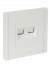 IEK FORTE&PIANO Розетка двойная RJ11+RJ45 кат.5E FP235 белый , FP-KT20-O-1-K01