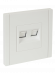 IEK FORTE&PIANO Розетка двойная RJ11+RJ45 кат.5E FP235 белый , FP-KT20-O-1-K01