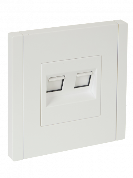 IEK FORTE&PIANO Розетка двойная RJ11+RJ45 кат.5E FP235 белый IEK, FP-KT20-O-1-K01