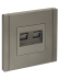 IEK FORTE&PIANO Розетка компьютерная двойная RJ45 кат.5E FP533 сталь , FP-K20-1-K46 IEK FORTE&PIANO Розетка компьютерная двойная RJ45 кат.5E FP533 сталь , FP-K20-1-K46
