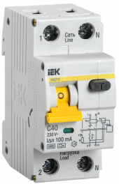 KARAT Автоматический выключатель дифференциального тока АВДТ 32 C40 100мА тип A IEK, MAD22-5-040-C-100