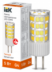 Лампа светодиодная CORN капсула 5Вт 230В 3000К керамика G4 IEK, LLE-CORN-5-230-30-G4 Лампа светодиодная CORN капсула 5Вт 230В 3000К керамика G4 IEK, LLE-CORN-5-230-30-G4