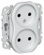 IEK FLITE Розетка 2-местная без заземления без защитных шторок безвинтовое крепление 10А РС02-1-ФлЖ жемчуг IEK, FI-R20-10-1-K36