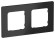 IEK FLITE Рамка 2-местная РУ-2-К-ФлЧ черный IEK, FI-M22-32-20-K02, Classic