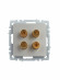 IEK BRITE Аудиорозетка 4-местная РА10-БрС сталь IEK, BR-S40-K46