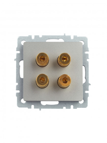IEK BRITE Аудиорозетка 4-местная РА10-БрС сталь IEK, BR-S40-K46