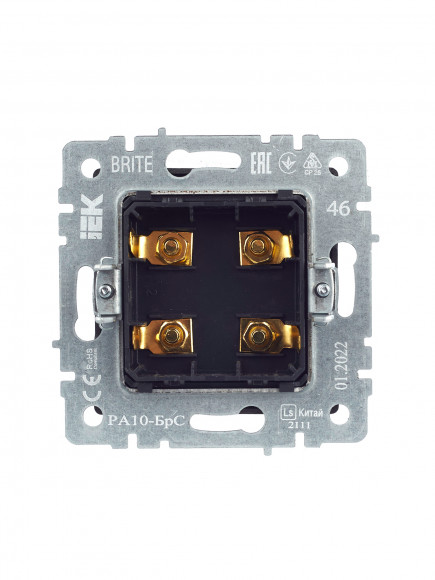 IEK BRITE Аудиорозетка 4-местная РА10-БрС сталь IEK, BR-S40-K46
