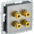 BRITE Аудиорозетка 4-местная РА10-БрС сталь IEK, BR-S40-K46