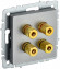 IEK BRITE Аудиорозетка 4-местная РА10-БрС сталь IEK, BR-S40-K46