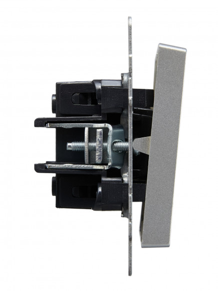 IEK BRITE Выключатель 3-клавишный 10А ВС10-3-0-БрА алюминий , BR-V30-0-10-K47