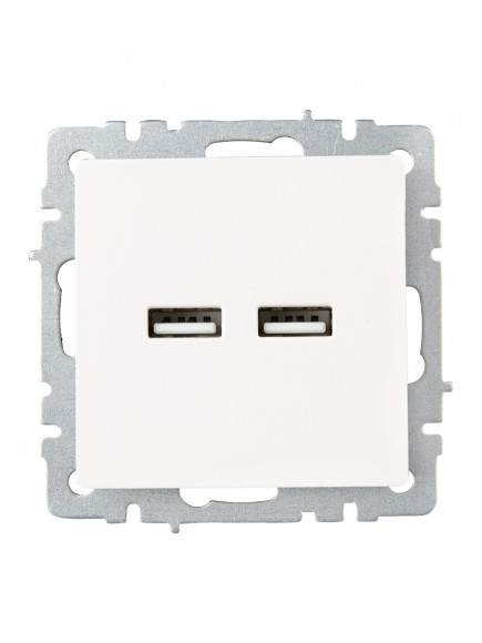 IEK BRITE Розетка USB A+A 5В 3,1А РЮ10-1-БрЖ жемчуг , BR-U21-D31-K36