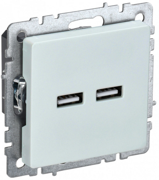 IEK BRITE Розетка USB A+A 5В 3,1А РЮ10-1-БрЖ жемчуг IEK, BR-U21-D31-K36