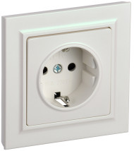 BRITE Розетка 1-местная с заземлением с защитными шторками 16А в сборе РСР14-1-0-БрЖ жемчуг , BR-R14-16-K36-F