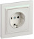IEK BRITE Розетка 1-местная с заземлением с защитными шторками 16А в сборе РСР14-1-0-БрЖ жемчуг , BR-R14-16-K36-F