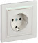 IEK BRITE Розетка 1-местная с заземлением с защитными шторками 16А в сборе РСР14-1-0-БрЖ жемчуг , BR-R14-16-K36-F