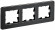 IEK BRITE Рамка 3-местная РУ-3-1-Бр металл черный RE AL IEK, BR-M32-M-21-K02