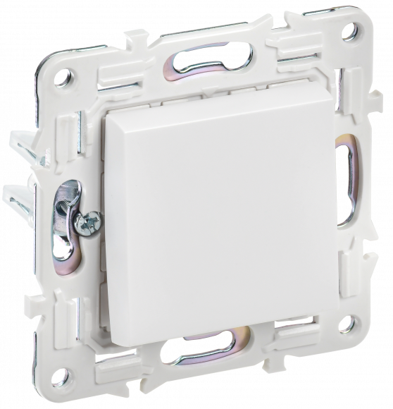 IEK SKANDY Выключатель 1-клавишный кнопочный 10А SK-V14W арктический белый , SK-V17-0-10-K01