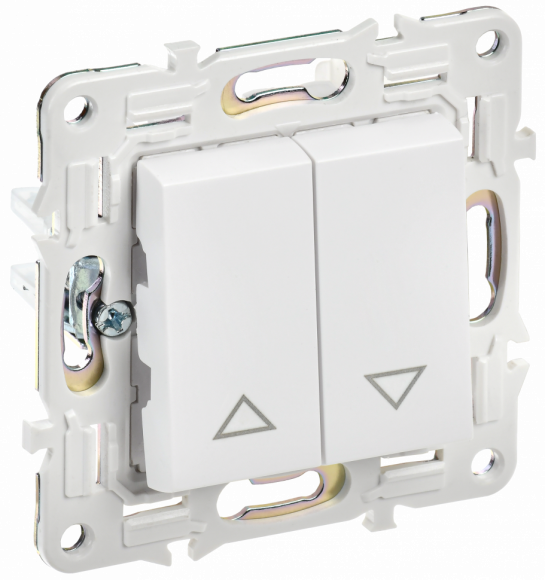 IEK SKANDY Выключатель жалюзи 10А SK-V12W арктический белый IEK, SK-V15-0-10-K01