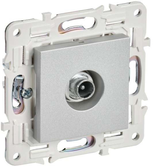 IEK SKANDY Розетка TV проходная SK-A17S серебряный , SK-A10-P-K23