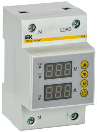 Реле напряжения и тока РНТ-д однофазное 54мм 25А IEK, IVC31-1-25