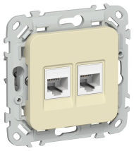 FLITE Розетка 2-местная компьютерная RJ45 категория 5Е UTP РК5е-2-0-ФлН навахо IEK, FI-K22-1-K87