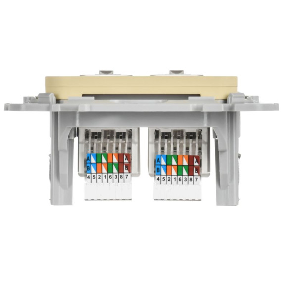IEK FLITE Розетка 2-местная компьютерная RJ45 категория 5Е UTP РК5е-2-0-ФлН навахо IEK, FI-K22-1-K87