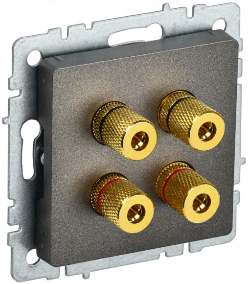 IEK BRITE Аудиорозетка 4-местная РА10-БрТБ темная бронза IEK, BR-S40-K45