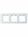 IEK BRITE Рамка 3 -местная РУ-3-2-БрБ стекло белый , BR-M32-G-K01