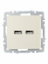 IEK BRITE Розетка USB A+A 5В 3,1А РЮ10-1-БрКр бежевый , BR-U21-D31-K10