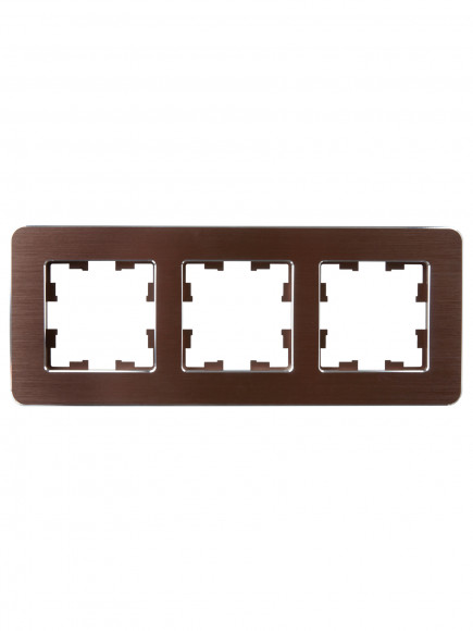 IEK BRITE Рамка 3-местная РУ-3-1-Бр металл коричневый RE AL IEK, BR-M32-M-21-K30 IEK BRITE Рамка 3-местная РУ-3-1-Бр металл коричневый RE AL IEK, BR-M32-M-21-K30
