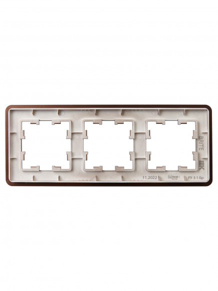 IEK BRITE Рамка 3-местная РУ-3-1-Бр металл коричневый RE AL IEK, BR-M32-M-21-K30 IEK BRITE Рамка 3-местная РУ-3-1-Бр металл коричневый RE AL IEK, BR-M32-M-21-K30