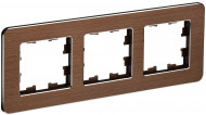 BRITE Рамка 3-местная РУ-3-1-Бр металл коричневый RE AL IEK, BR-M32-M-21-K30