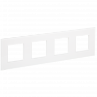 SKANDY Рамка 4-местная SK-F24W стекло арктический белый , SK-M42-G-K01