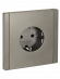 IEK FORTE&PIANO Розетка 1-местная с заземлением с защитными шторками винтовое крепление 16А FP515 сталь , FP-R14-16-K46