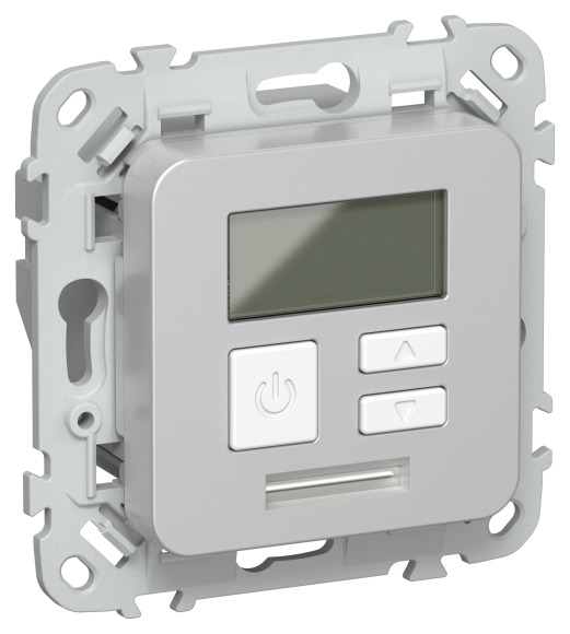 IEK FLITE Термостат электронный с дисплеем 16А Т-ФлА алюминий IEK, FI-RT11-K47
