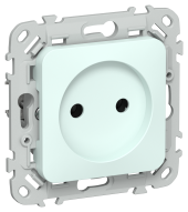 FLITE Розетка без заземления без защитных шторок 10А РС01-0-ФлХЛ холодный лед IEK, FI-R10-10-K94