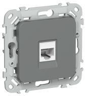 FLITE Розетка компьютерная RJ45 категория 6 UTP РК6-1-0-ФлМА мокрый асфальт IEK, FI-K12-2-K80