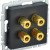 BRITE Аудиорозетка 4-местная РА10-БрЧ черный IEK, BR-S40-K02