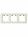 IEK BRITE Рамка 3 -местная РУ-3-2-БрВа стекло ванильный , BR-M32-G-K10