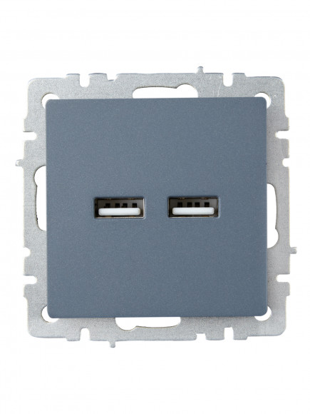 IEK BRITE Розетка USB A+A 5В 3,1А РЮ10-1-БрМ маренго , BR-U21-D31-K35