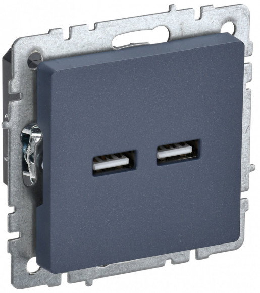 IEK BRITE Розетка USB A+A 5В 3,1А РЮ10-1-БрМ маренго IEK, BR-U21-D31-K35