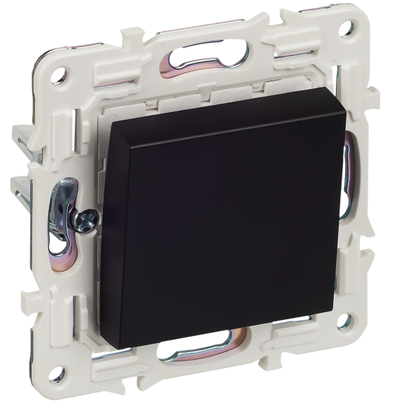 IEK SKANDY Выключатель 1-клавишный перекрестный 10А SK-V03Bl черный , SK-V13-0-10-K02