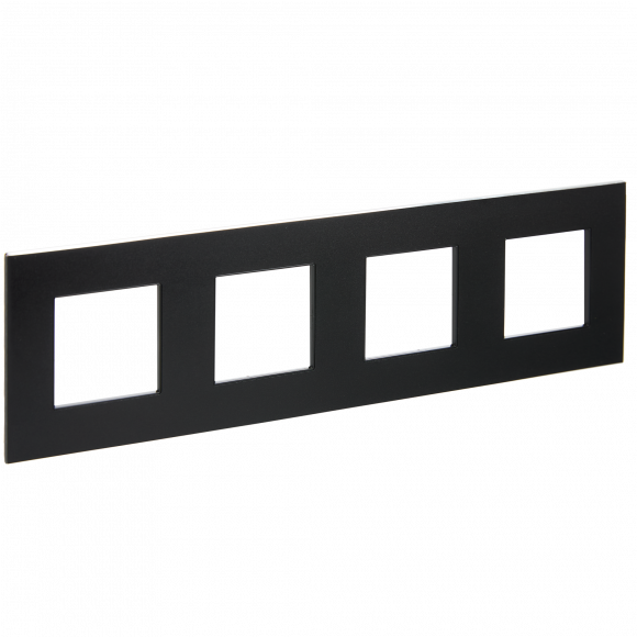 IEK SKANDY Рамка 4-местная SK-F34Bl металл черный IEK, SK-M42-M-K02