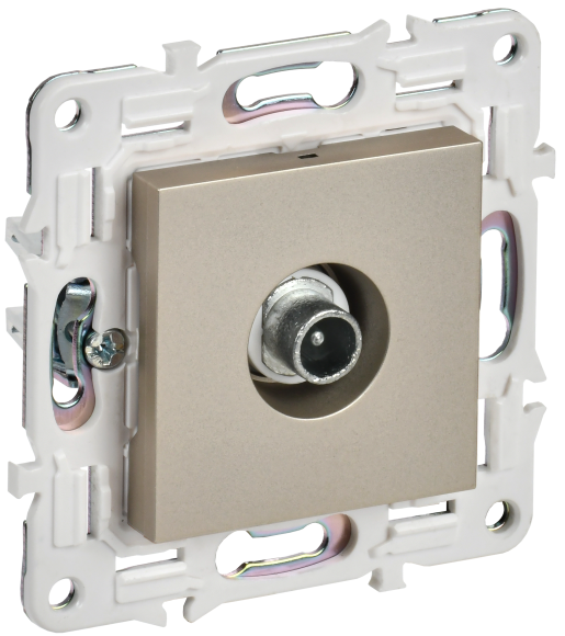 IEK SKANDY Розетка TV проходная SK-A17Sh шампань , SK-A10-P-K37