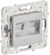 SKANDY Розетка компьютерная двойная RJ45 кат.6 SK-K04S серебряный , SK-K20-2-K23 SKANDY Розетка компьютерная двойная RJ45 кат.6 SK-K04S серебряный , SK-K20-2-K23