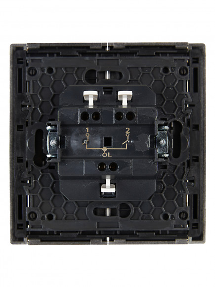 IEK FORTE&PIANO Выключатель 2-клавишный 10А FP505 сталь , FP-V20-0-10-1-K46