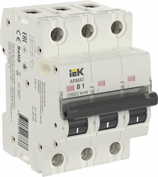 IEK ARMAT Автоматический выключатель M10N 3P B 1А IEK, AR-M10N-3-B001