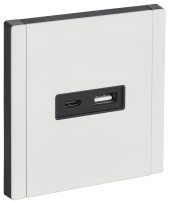FORTE&PIANO Розетка USB A+C 3,1А FP250M металл белый IEK, FP-U22-D31-M-K01