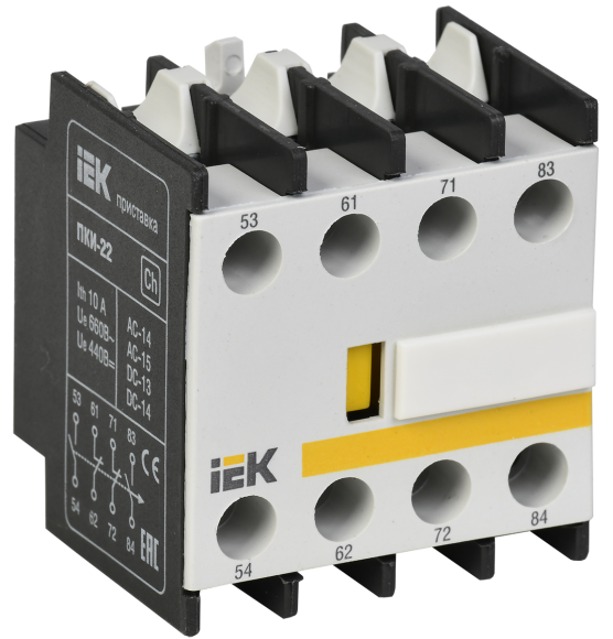 IEK Приставка ПКИ-22 дополнительные контакты 2NO+2NC IEK, KPK10-22